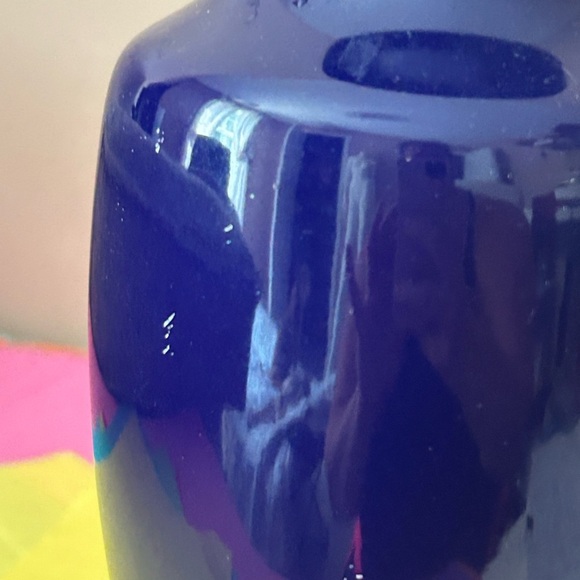 4/$100 Elegant Blue and Gold Vase with Floral Design 💙 - Picture 8 of 9